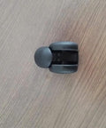 Slick Black Twin Wheel Swivel Casters With M10 Threaded Stem view from above, showing 2-inch dual wheel design for smooth chair use.