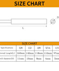 Size chart for Drop-In Anchor Setting Tool For Concrete With 1/4-20 Thread Size 1Pc Easy Install For Machinery