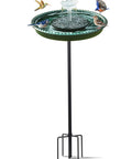Solar Powered Bird Bath With Fountains For Hummingbirds Stable Stylish Outdoor Watering Station With 5 Prong Base
