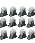 White Furniture Caster Wheels 12 Pcs PP 1 Inch for Office and Home, showing durable casters with white wheels and metal bases.