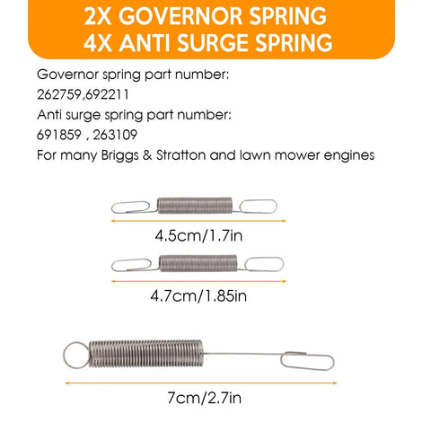 36 Pack Throttle Springs Kit For Honda Briggs And Stratton Small Engines And 2kW To 4kW Generators, governor and anti-surge springs