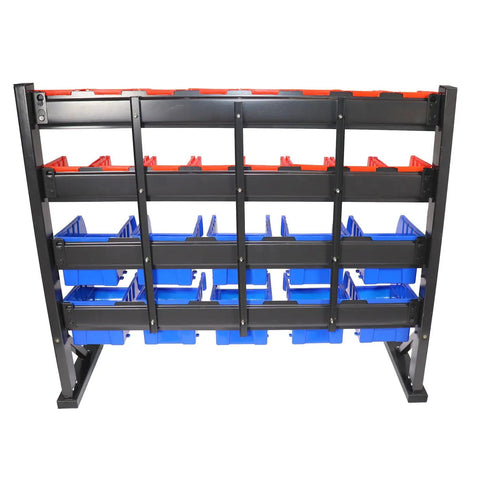 Keep Your Garage Hella Tidy With This Heavy Duty Four Tier Steel Parts Rack And Twenty Six Labeling Bins Built For Nuts Bolts Fasteners And Workshop Gear To Store Everything Organized And Ready To Roll