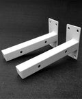 Legit Heavy Duty Industrial Shelf Brackets, Concealed Wall Mount Steel Supports For Diy Floating Shelves, white metal bracket set