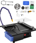 1850W Beast Power Lapidary Saw With 110V, 0 To 10000RPM Variable Speed, Mini Table Saw For Jade Wood Aluminum Alloy Acrylic, Water Cooling System Included For Smooth Cutting, Polishing, And Grinding., black mini table saw with blade, guide, water tank, and accessories