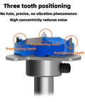 Three tooth positioning design on a rugged alloy drill bit for precise hinge hole drilling. Part of the 35mm Concealed Door Hinge Drilling Jig Kit.