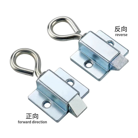 Easy Install Retractable Buckle With Pull Ring Latch For Cabinet Doors And Push Box Door, Durable Cabinet Lock in forward and reverse view