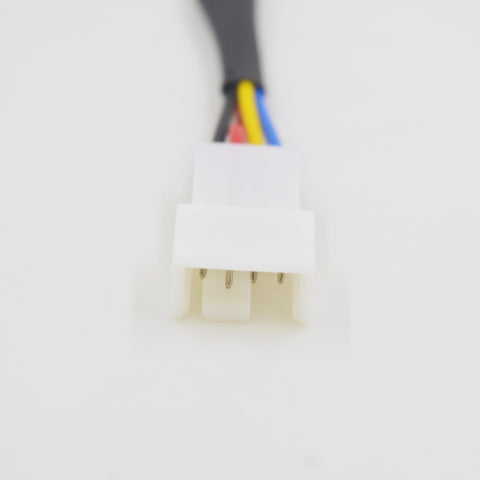Close-up of 4-pin connector on Two Pack 4 Pin PWM Fan Speed Reduction Cable For Quiet Cooling And Amped Up Computer Fan Performance