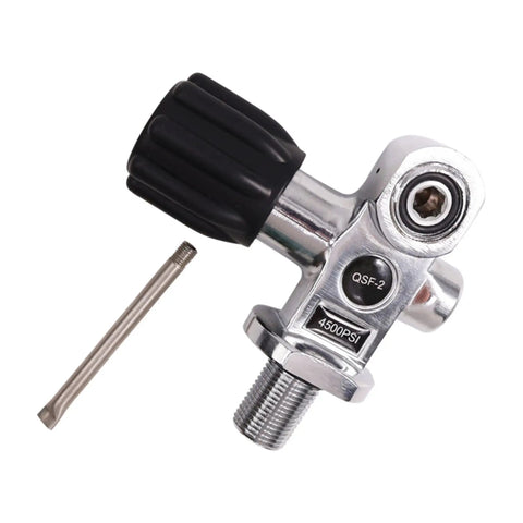 4500 Psi 300 Bar Scuba Diving Cylinder Valve DIN Yoke M18x1.5 Thread Copper Tank Valve For High Pressure Dive Gear, side view