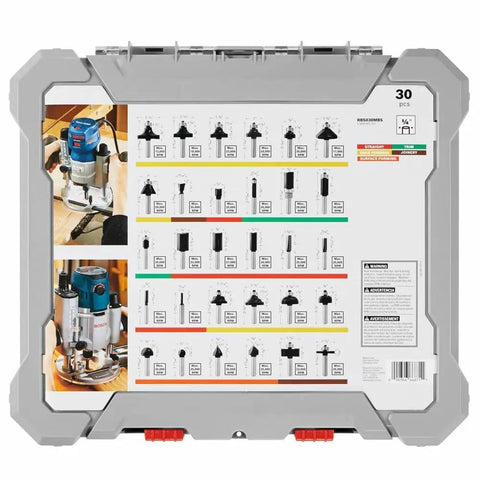 Versatile 30 Piece Carbide Tipped Wood Router Bit Set For Hardwood Softwood And Wood Composite Projects Pro Grade