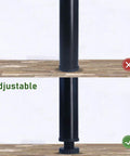 Comparison of adjustable 28 inch metal desk legs set of 4 in heavy duty black finish for office desks shows height adjustment
