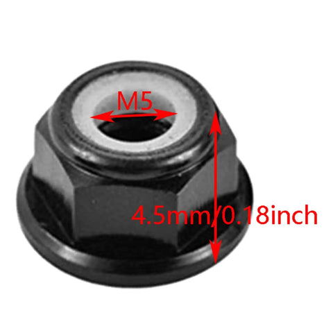 8pcs M5 Aluminum Lock Nuts Black Flange Nylon Lock Nuts For RC Drone FPV Parts Self Locking To Secure Fuselage Easy To Install
