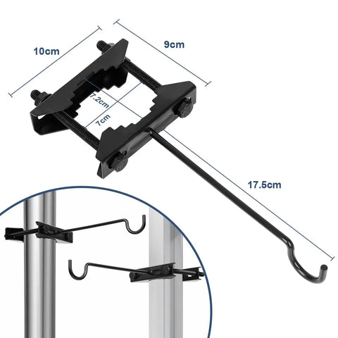 Two Pack Bird Feeder Hanger Hooks Clamp On Deck Railing Mounts With Rust Resistant Iron Construction Outdoor Hang Brackets For Plants Lanterns Birdhouses Windproof Tree Branch Hooks For Your Backyard Bird Watching