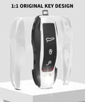 Porsche Key Fob Cover Kit 3 Piece Painted Key Shell Set For Cayenne Panamera Macan 911 Boxster Cayman White Dope Easy Install