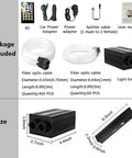 Package contents of Meteor Twinkle 12W Dual Port Starlight Headliner Kit with fiber optic cables, light engine, and accessories.