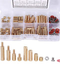 Brass Standoffs And Hardware Kit For Electronics Projects 140Pcs Including Screws Washers Nuts Spacers And Hex Spacer Columns In Multiple Sizes For Circuit Boards Computers And DIY PC Builds, assorted M3 brass spacers