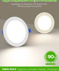 5CCT LED Recessed Canless Ceiling Light Kit 6 Inch Ultra Thin Dimmable 12W 110W Equivalent 1050 Lumen With Junction Box 12 Pack