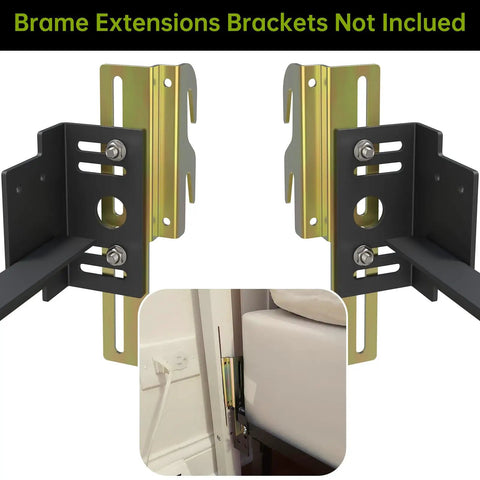 Four Piece Bed Frame Conversion Bracket Kit Featuring Sweet Headboard Swap Hardware, heavy-duty steel mounting brackets.