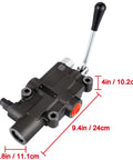 compact hydraulic control valve for tractors with measurements