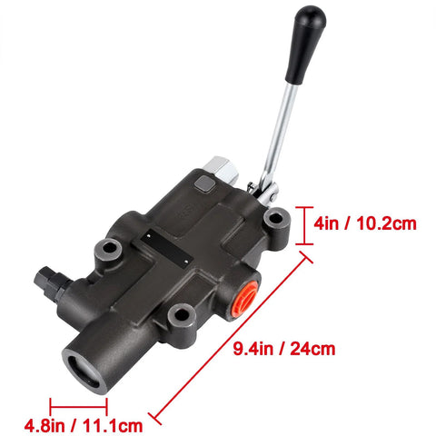 compact hydraulic control valve for tractors with measurements