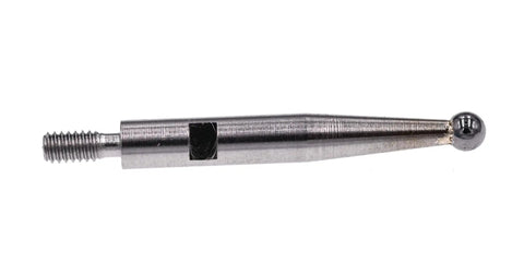 Side view of Carbide Ball Tip Measuring Insert For Dial Test Indicators 312, 0.080 Inch Ball, 0.65 Inch Length, M1.6 Thread