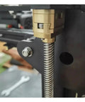 Upgrade Your 3D Printing Game With This Smooth Oldham Coupling For T8 Z Axis Lead Screws Perfectly Fit For EndERS 3 Flexible Hot Beds With Easy 16mm Thread Holes And Reliable Brass Build Quality For Flawless Moves. Brass oldham coupling on a T8 Z-axis lead screw for 3D printer motion