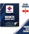 Sticky Magnetic Sheets With Adhesive Backing 8.5 X 11 Inches, 10 Pack, 20 Mil Thick promotional image showing sheet thickness.