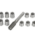 M10x1.0 Thread Repair Kit For Engine And Generator Holes Pro Grade Heavy Duty Stainless Steel Inserts Restores Stripped Threads Fast And Smooth For Gearhead Level Machinery Maintenance, 11-piece kit with tap and inserts