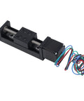 Hella Sturdy 50mm Linear Slide Rail Kit With T6X4 Lead Screw Actuator, black with motor and wires for CNC routers and 3D printers.