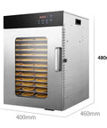 Straight Up Reliable Commercial Food Dehydrator With 12 Slick Trays showcasing 1000 Watt heating and digital controls in stainless steel.