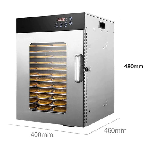 Straight Up Reliable Commercial Food Dehydrator With 12 Slick Trays showcasing 1000 Watt heating and digital controls in stainless steel.