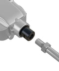 Close-up of connector on 120 Volt 2 Speed Power Mixer With Mixing Paddle For Thinset Mortar And Grout, 1300W Electric Cement Mixer.