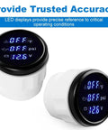 Rugged 2 Inch 52mm 3 in 1 Triple Gauge Set with digital display for cars, trucks, boats; shows water temp, oil pressure, voltmeter readings.