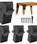 Four Piece Trail Tough Heavy Duty Steel Deer Stand Brackets For 4x4 Posts with screws, perfect for sturdy hunting setups.