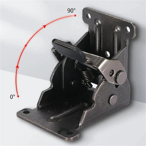 90 Degree Self Locking Folding Hinge For Tables And Furniture Carbon Steel Table Leg Bracket With Built In Spring