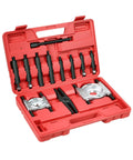 DAYUAN 12-piece bearing separator puller set in red case with two silver separators and multiple black rods