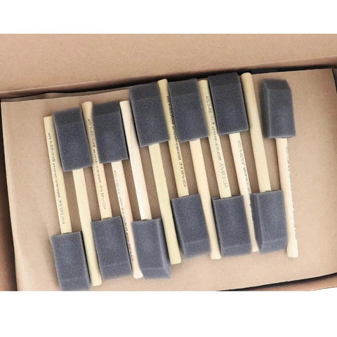 1 Inch Poly Foam Brush Set Pack Of 48 For Smooth, Even Paint Application, Pro Grade Quality, ergonomic handles in box