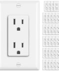 Thirty Pack 15 Amp Decorator Receptacle Wall Outlets 125V 1875W Non Tamper Resistant White With Wall Plate UL Listed