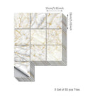 Peel And Stick Brown Marble Backsplash Tiles 50 Piece Set 5.9 Inch Square Self Adhesive PVC Wall Tile Decals Displayed in Stack