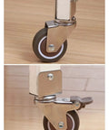 Heavy Duty Swivel Caster Wheels With Locking Brakes And U Bracket Mount close-up of TPE rubber treads on furniture