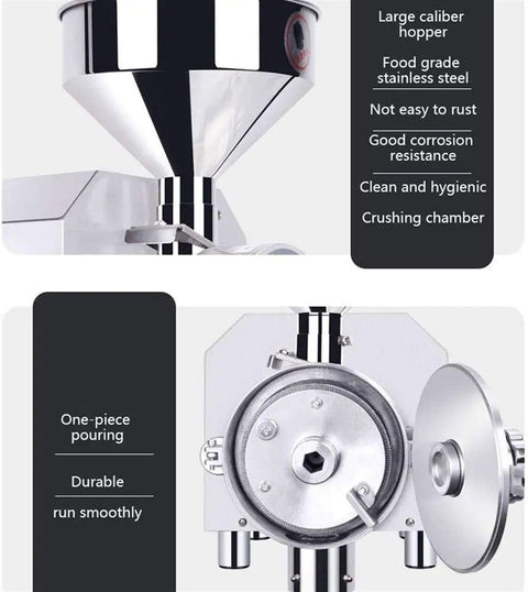 Electric Grain Grinder And Pulverizer For Kitchen Milling High Speed Powder Machine with stainless steel crushing chamber