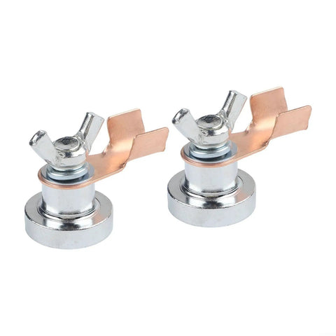 Heavy Duty Magnetic Welding Ground Clamp Set For Fast Setup On Flat Or Curved Metal Surfaces With Portable Earth Clip Tool For Pro And DIY Welding Jobs, featuring small and large clamps.