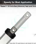 Mini Electric Linear Actuator 2 Inch Stroke With Momentary Switch, 32N Force, 1.2 Inch Per Second Travel, close-up of the actuator rod