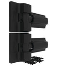 Heavy Duty Gate Hinges Kit For Wood Or Vinyl Gates, Built Tough Self Closing 180 Degree Swing, 2 Pack, Supports Gates Up To 96 Inches Wide And 150 Lbs, Includes 4 Decorative Hinge Covers And 24 Screws, black hinges with screws