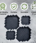 4 Piece Pathmaker Concrete Molds Set For DIY Paver Stones And Stepstones Pro Grade Reusable Plastic Molds with Lily Tile Patterns