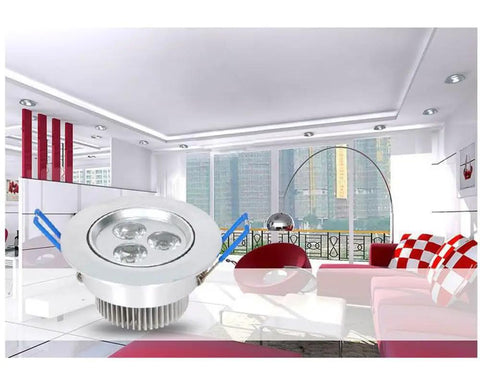 Silver Adjustable LED Recessed Spotlight installed in a modern living room, highlighting the stylish interior decor.