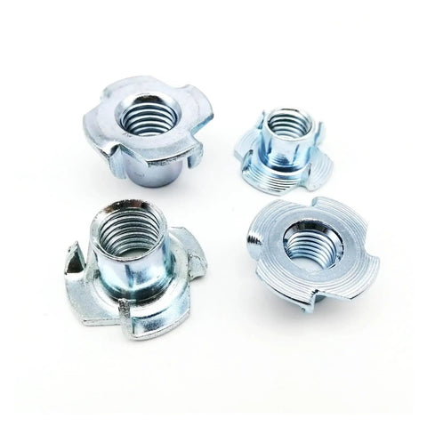 Beefy Four Claw T Nuts 10 Pieces Thickened Steel Furniture Fasteners For Wood Bed Cabinet Sofa Speaker Mounts M10x16 Heavy Duty Insert Nuts