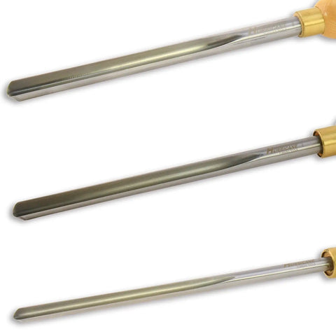 Kickass Three Piece HSS Bowl Gouge Set Featuring Solid Beech Handles For Flawless Bowl And Vessel Turnings heavy duty woodturning tools, three gouges