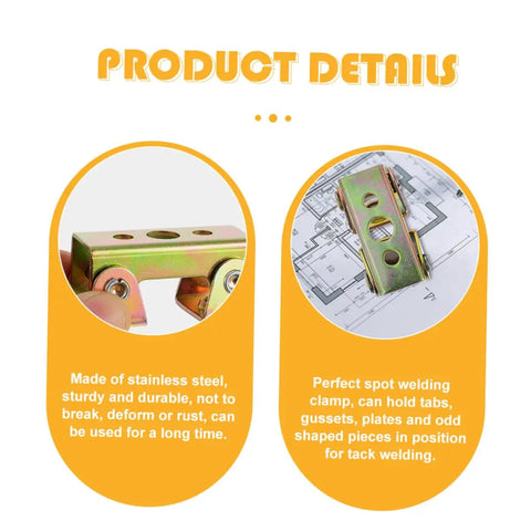 Stainless Steel Magnetic Welding Panel Clamps Set Adjustable Corner Fixtures with product details and design illustration.