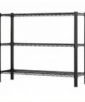 Heavy Duty Wire Shelving Units 36W By 14D By 32H Metal Storage Display Shelves With NSF Certification, 250 Lbs Per Tier Capacity, Rust Resistant Coated Finish, Easy Assembly For Garage Basement Workshop, Pro Grade Durable Steel Frame, black three-tier wire shelf