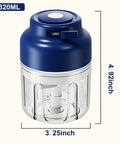 Upgrade Electric Garlic Chopper With Six Stainless Steel Blades Portable Mini Food Processor, 320ml size, cordless USB design.
